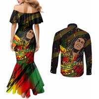 Bob Marley Birthday Couples Matching Mermaid Dress and Long Sleeve Button Shirt The Father of Reggae