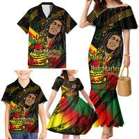 Legend Bob Birthday Family Matching Mermaid Dress and Hawaiian Shirt The Father of Reggae - Wonder Print Shop