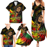 Legend Bob Birthday Family Matching Summer Maxi Dress and Hawaiian Shirt The Father of Reggae - Wonder Print Shop
