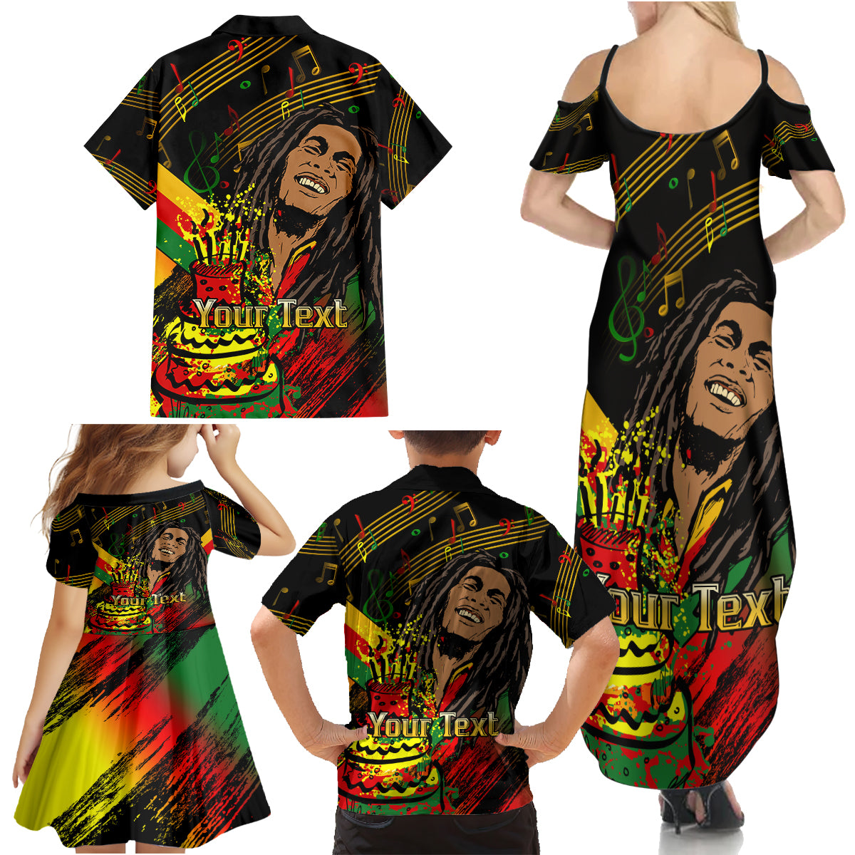 Legend Bob Birthday Family Matching Summer Maxi Dress and Hawaiian Shirt The Father of Reggae - Wonder Print Shop
