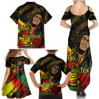 Legend Bob Birthday Family Matching Summer Maxi Dress and Hawaiian Shirt The Father of Reggae - Wonder Print Shop