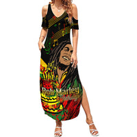 Legend Bob Birthday Family Matching Summer Maxi Dress and Hawaiian Shirt The Father of Reggae - Wonder Print Shop