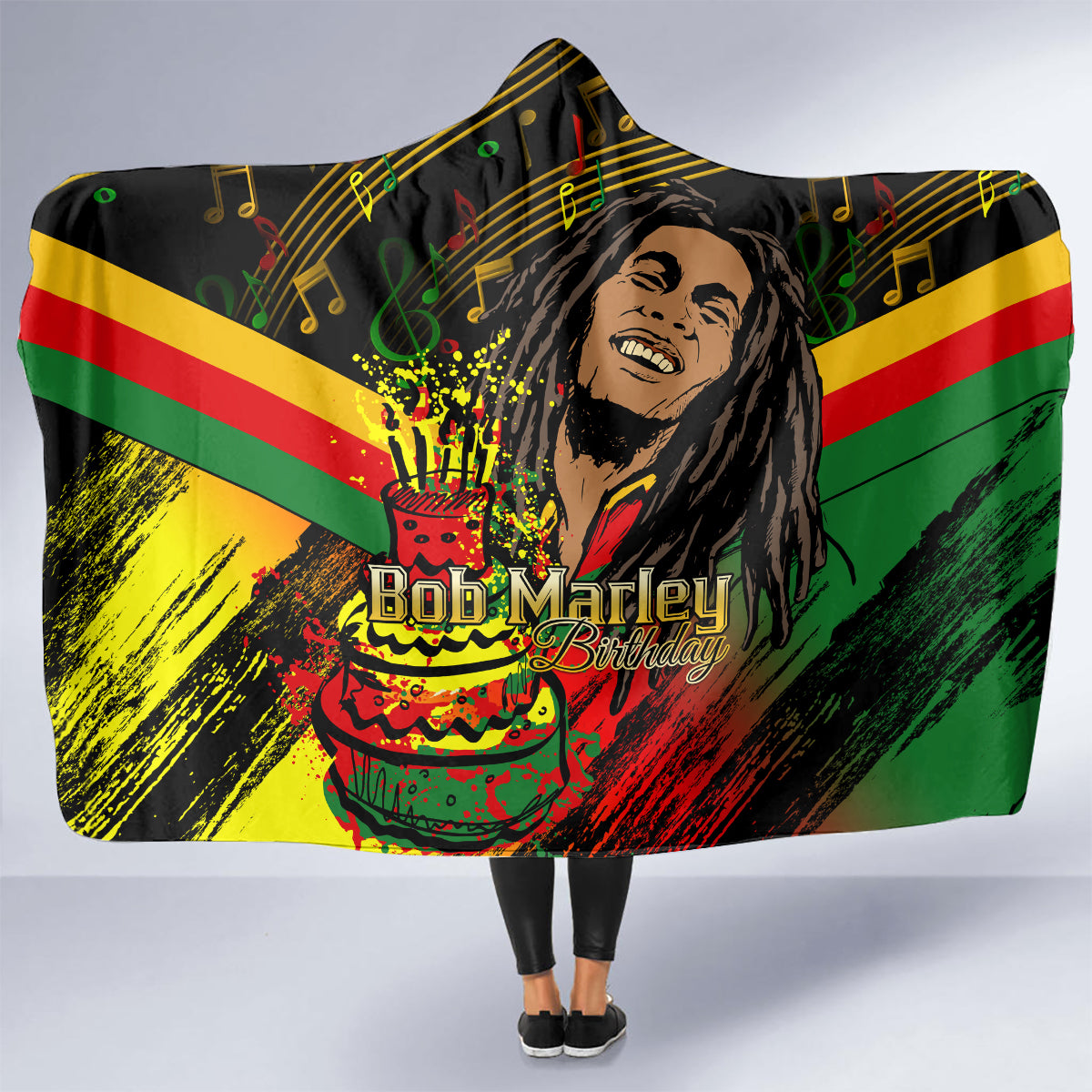 Bob Marley Birthday Hooded Blanket The Father of Reggae