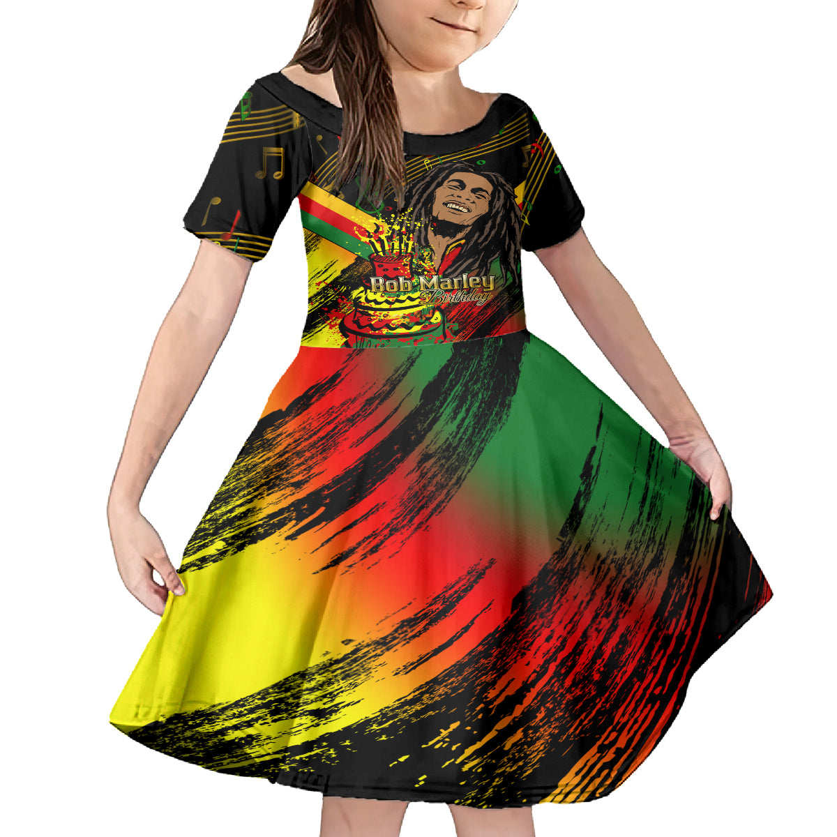 Legend Bob Birthday Kid Short Sleeve Dress The Father of Reggae - Wonder Print Shop