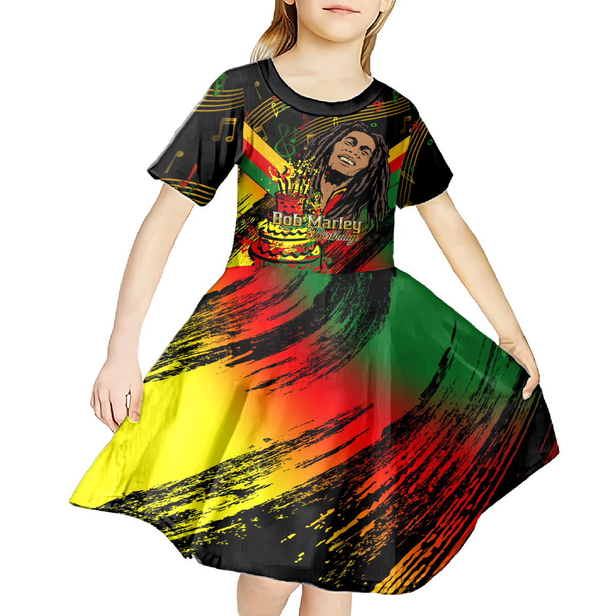 Legend Bob Birthday Kid Short Sleeve Dress The Father of Reggae - Wonder Print Shop