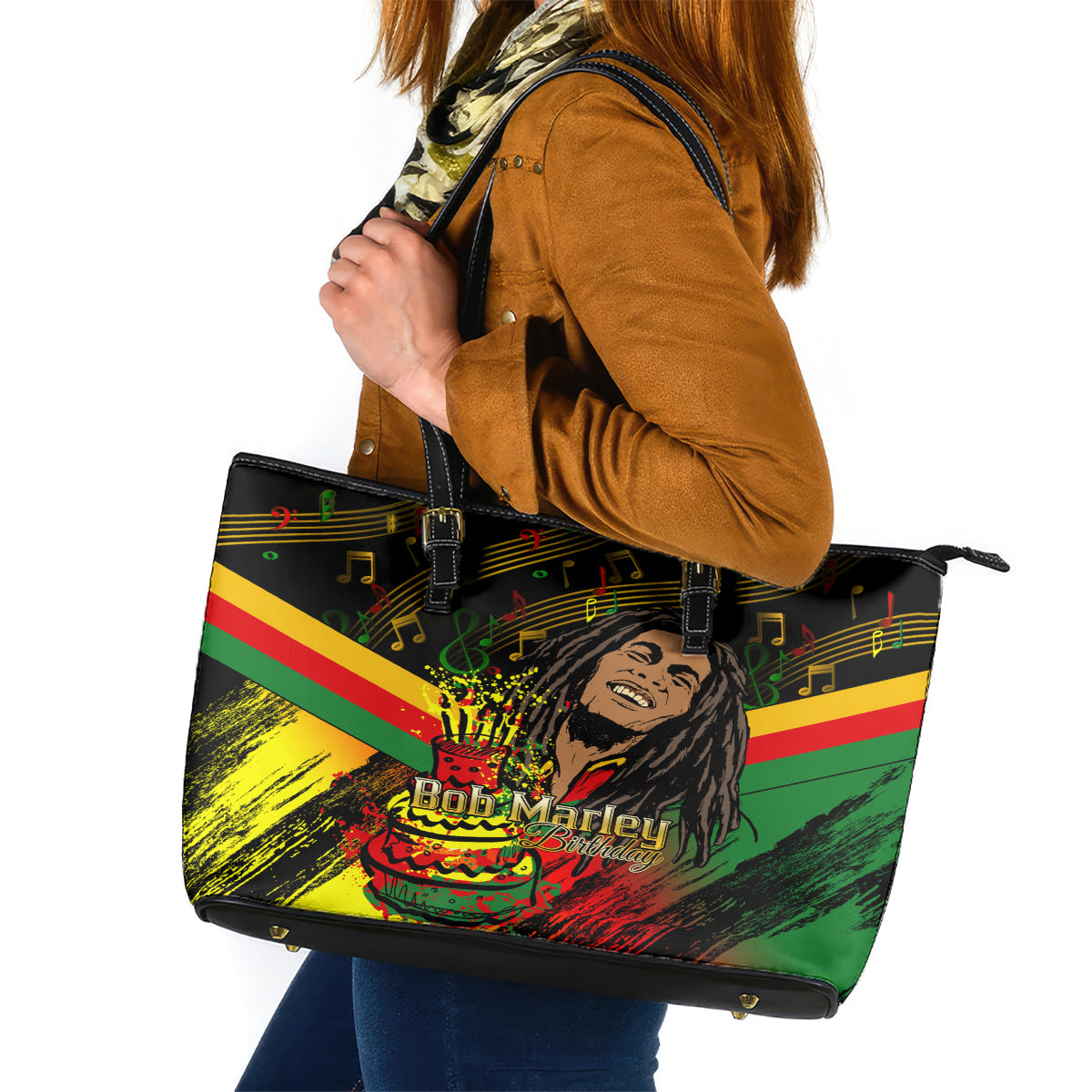 Legend Bob Birthday Leather Tote Bag The Father of Reggae - Wonder Print Shop