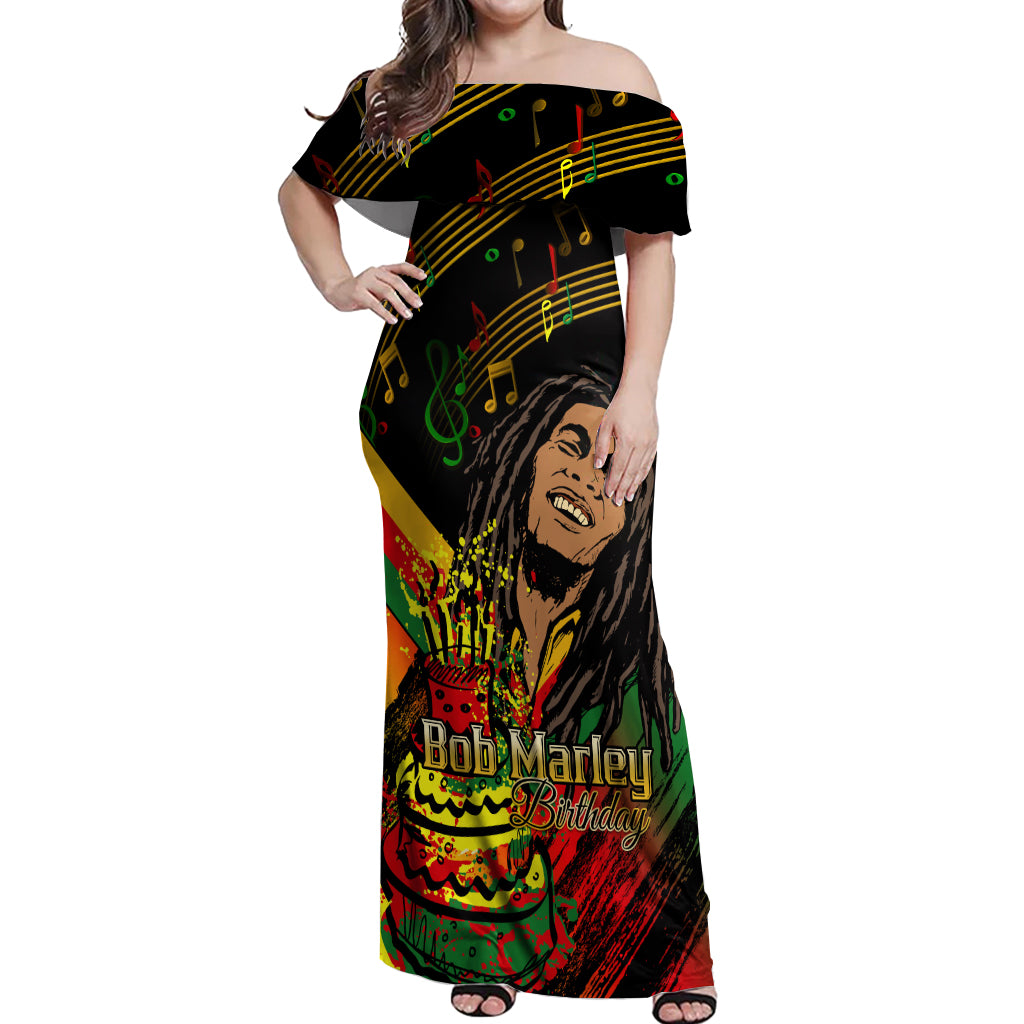 Legend Bob Birthday Off Shoulder Maxi Dress The Father of Reggae - Wonder Print Shop