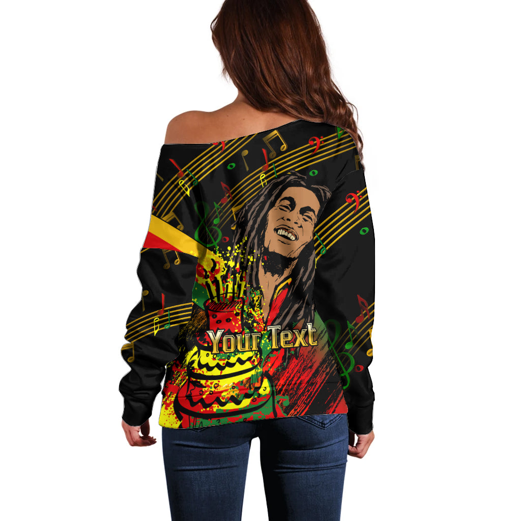 Legend Bob Birthday Off Shoulder Sweater The Father of Reggae - Wonder Print Shop