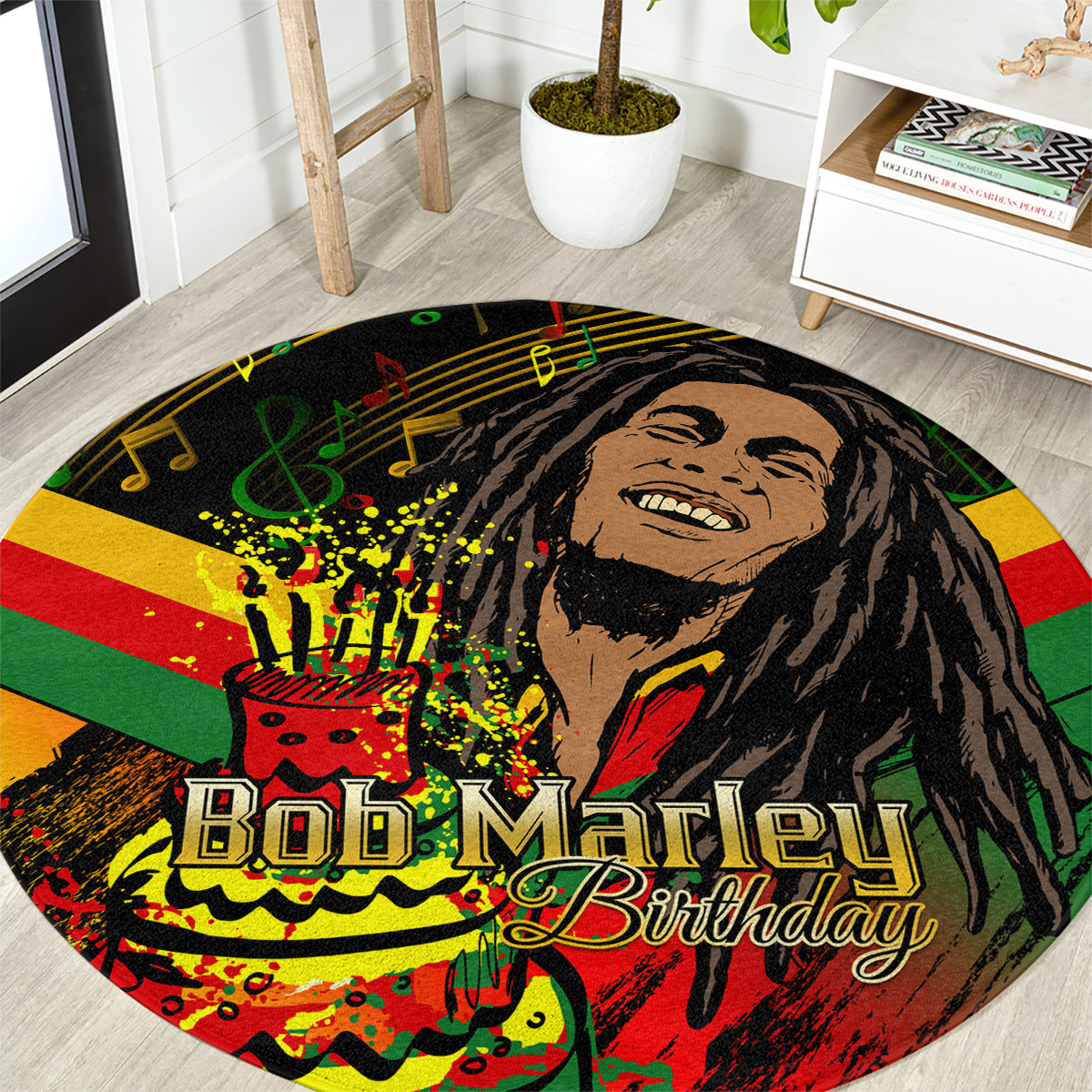 Bob Marley Birthday Round Carpet The Father of Reggae