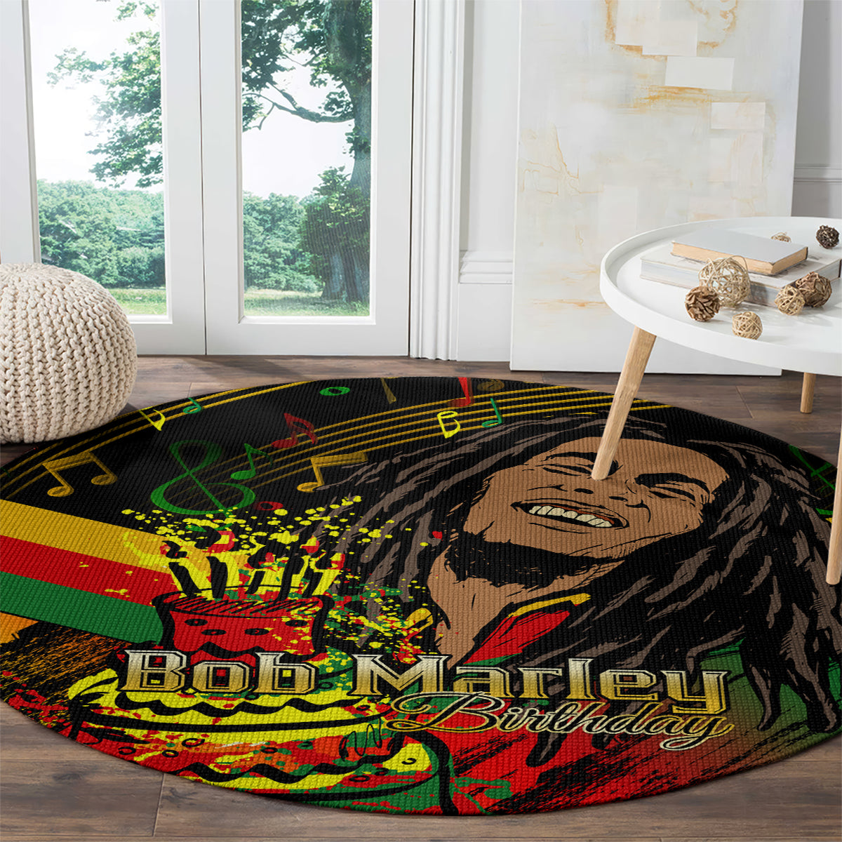 Bob Marley Birthday Round Carpet The Father of Reggae