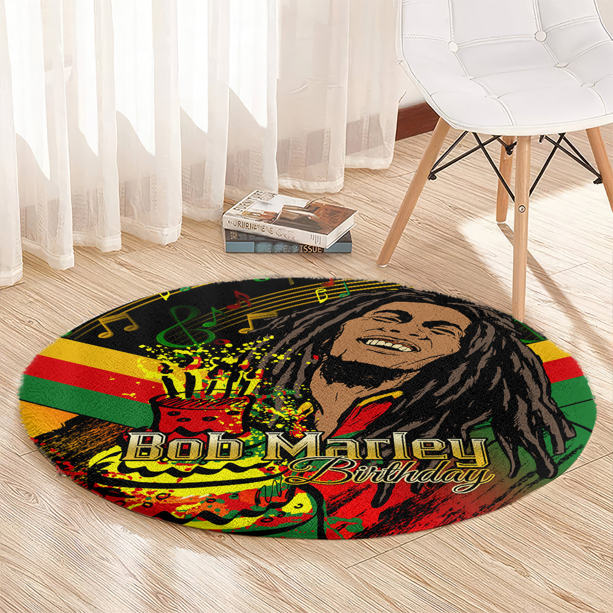 Bob Marley Birthday Round Carpet The Father of Reggae