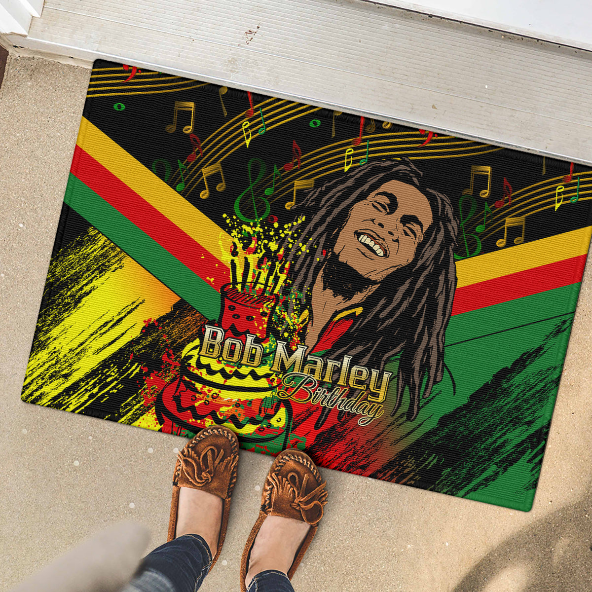 Legend Bob Birthday Rubber Doormat The Father of Reggae - Wonder Print Shop