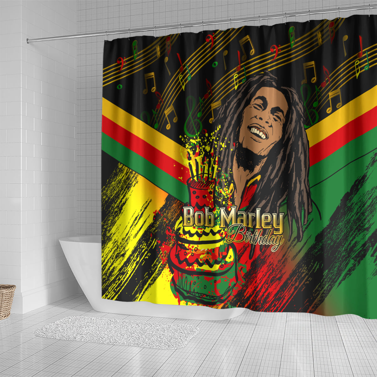 Bob Marley Birthday Shower Curtain The Father of Reggae