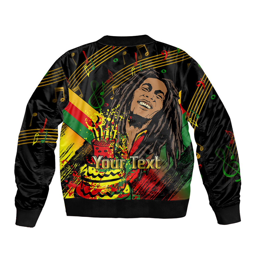 Legend Bob Birthday Sleeve Zip Bomber Jacket The Father of Reggae - Wonder Print Shop