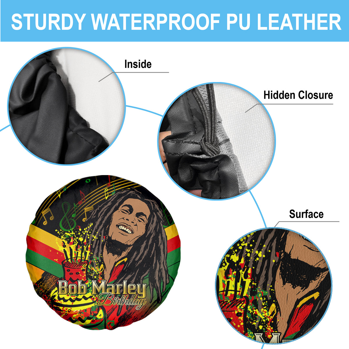 Legend Bob Birthday Spare Tire Cover The Father of Reggae - Wonder Print Shop