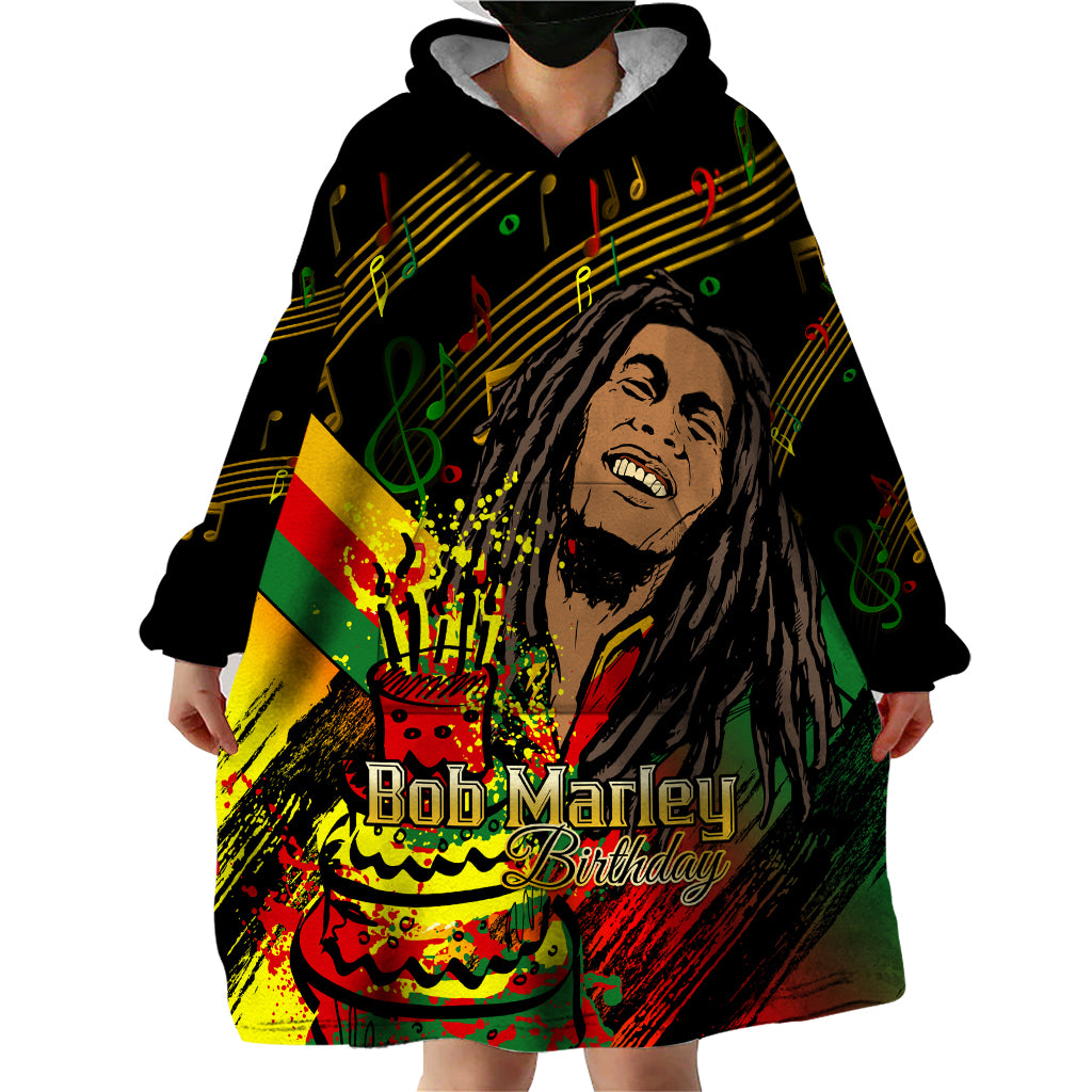 Legend Bob Birthday Wearable Blanket Hoodie The Father of Reggae - Wonder Print Shop