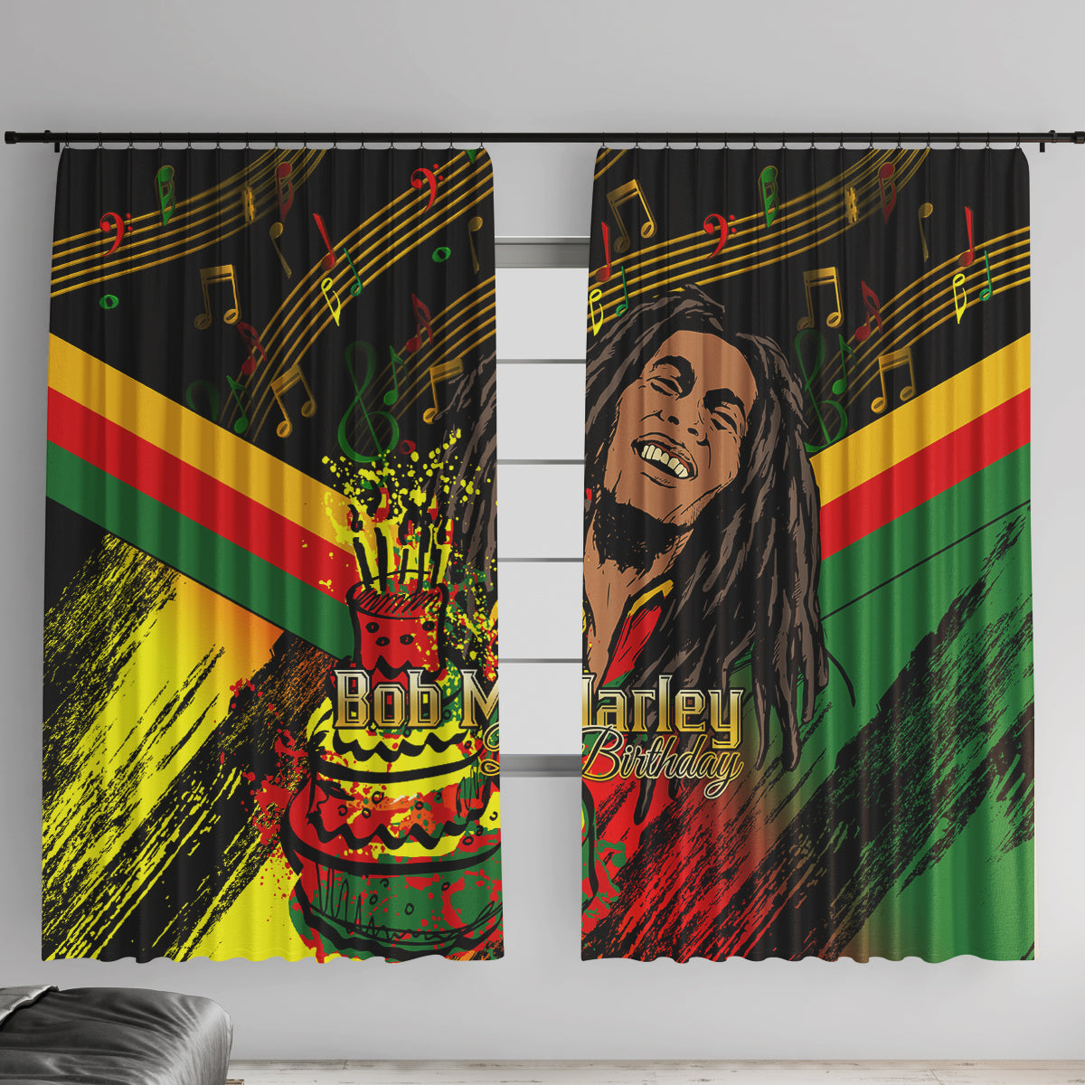 Legend Bob Birthday Window Curtain The Father of Reggae - Wonder Print Shop