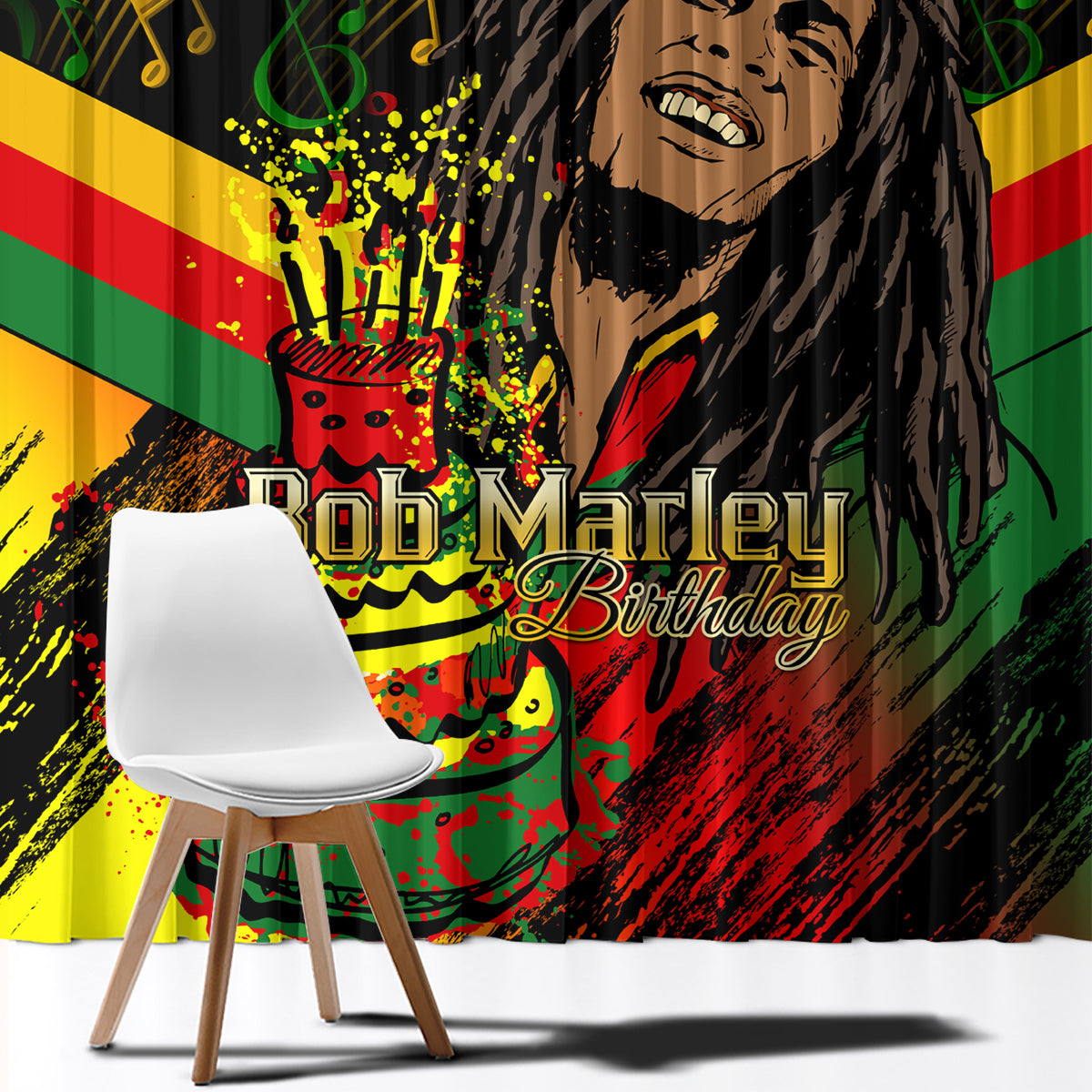 Legend Bob Birthday Window Curtain The Father of Reggae - Wonder Print Shop