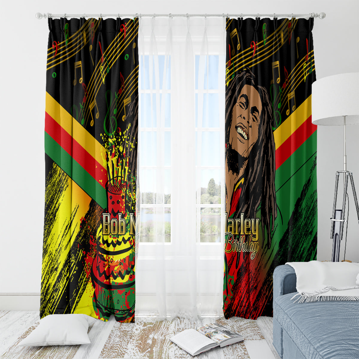 Legend Bob Birthday Window Curtain The Father of Reggae - Wonder Print Shop