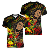 Legend Bob Birthday Women V Neck T Shirt The Father of Reggae - Wonder Print Shop