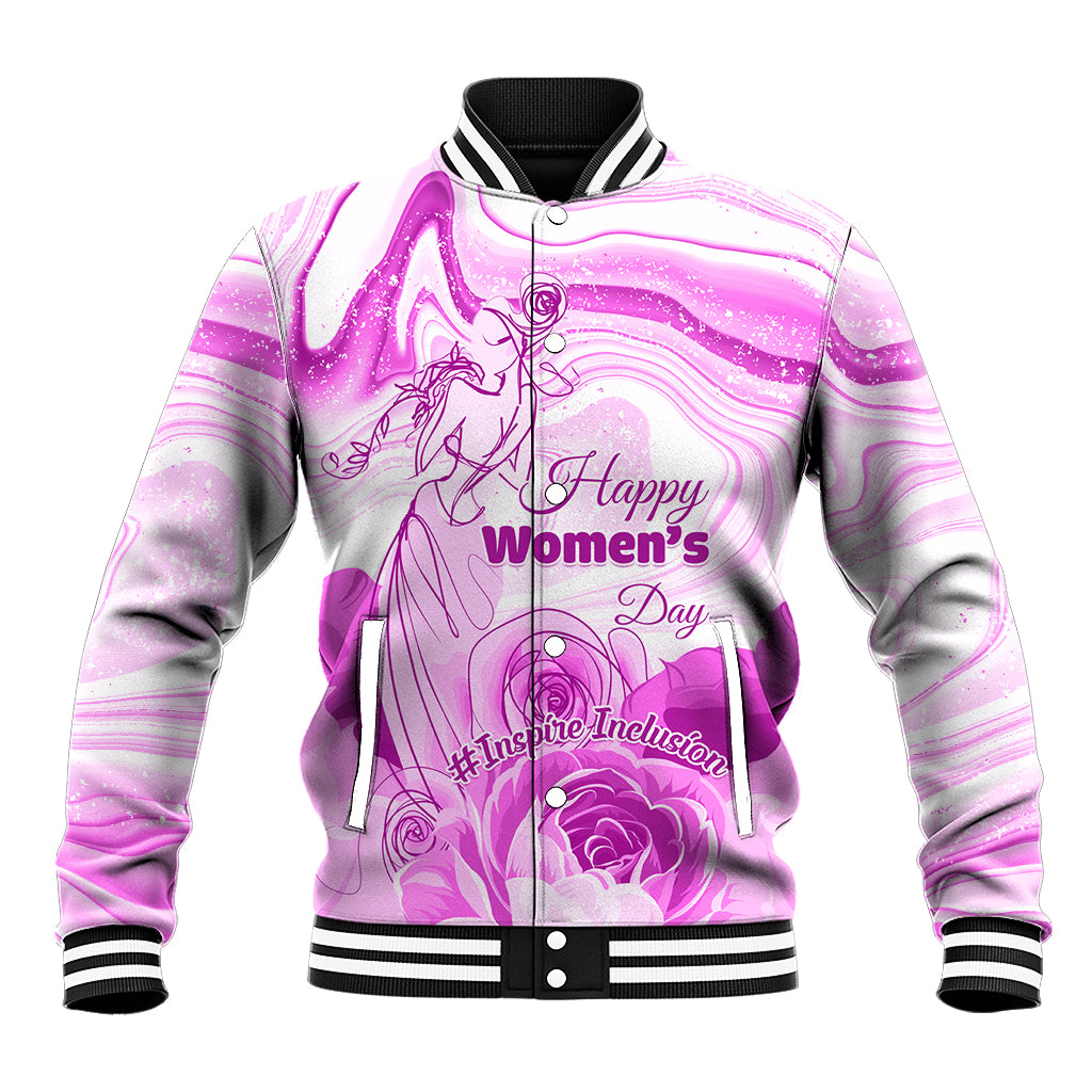 Happy International Women Day 2024 Baseball Jacket Inspire Inclusion - Wonder Print Shop