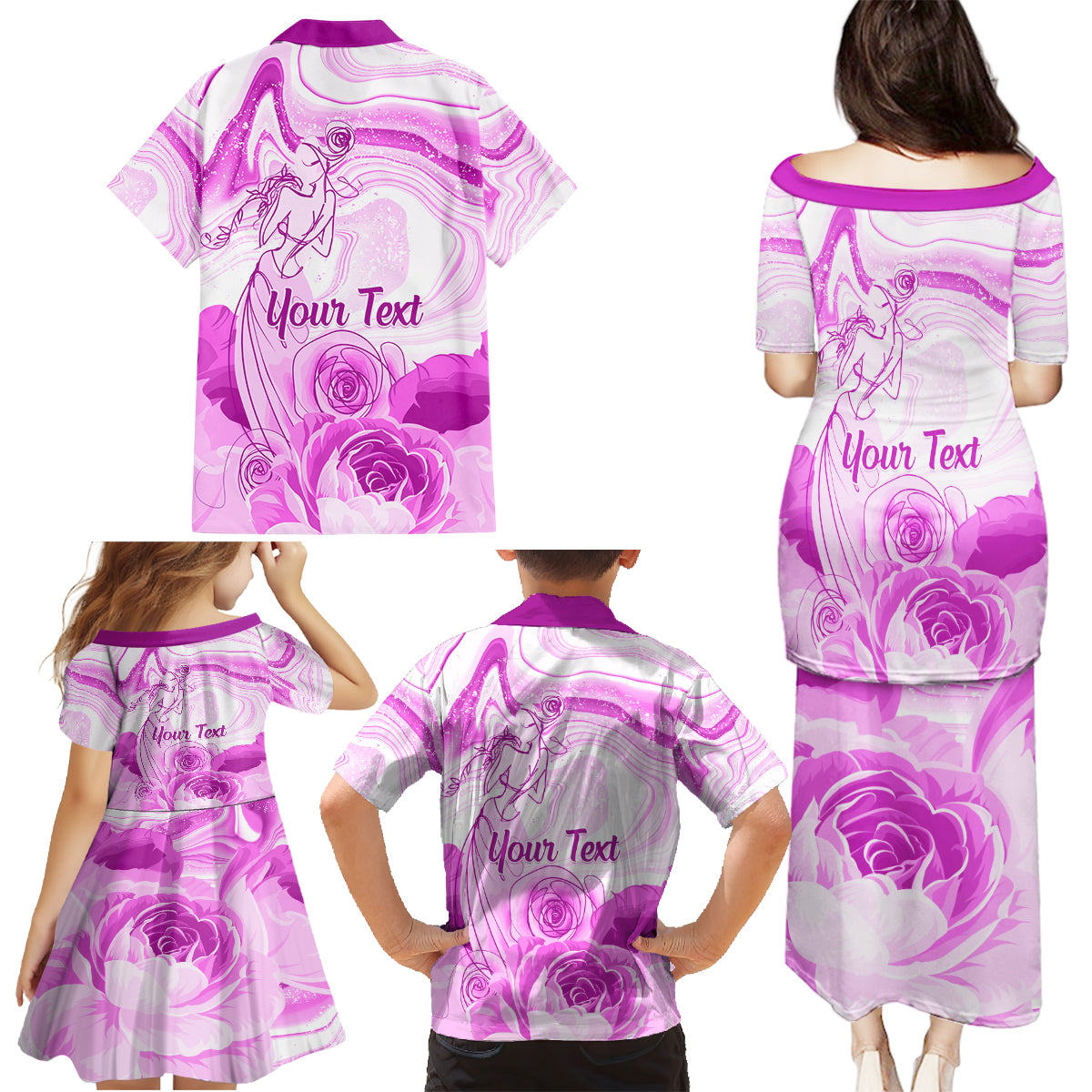Happy International Women Day 2024 Family Matching Puletasi and Hawaiian Shirt Inspire Inclusion - Wonder Print Shop