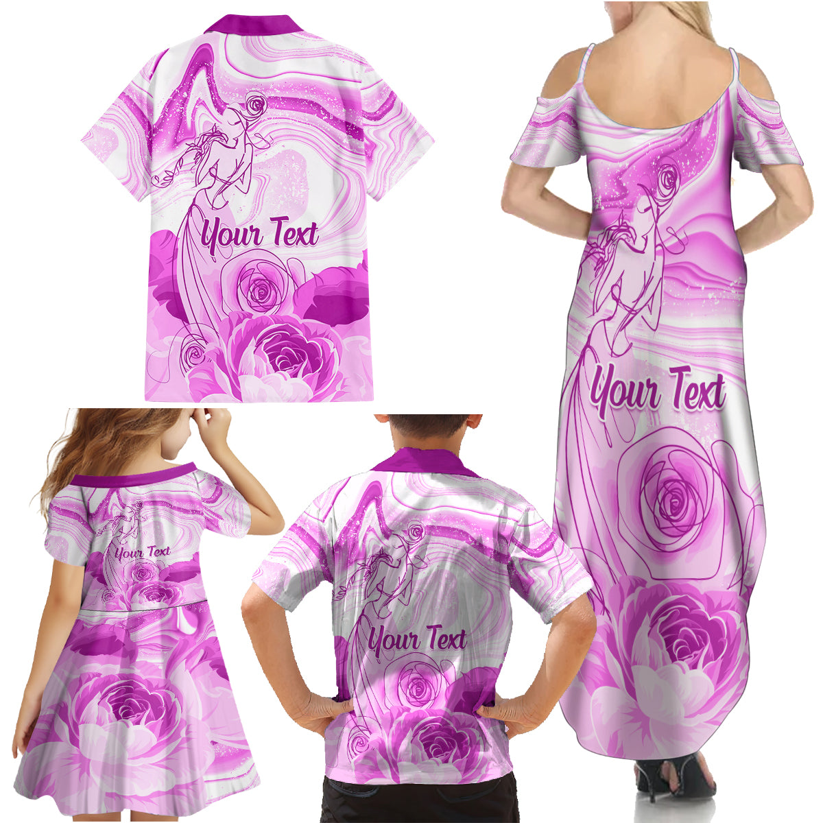 Happy International Women Day 2024 Family Matching Summer Maxi Dress and Hawaiian Shirt Inspire Inclusion - Wonder Print Shop