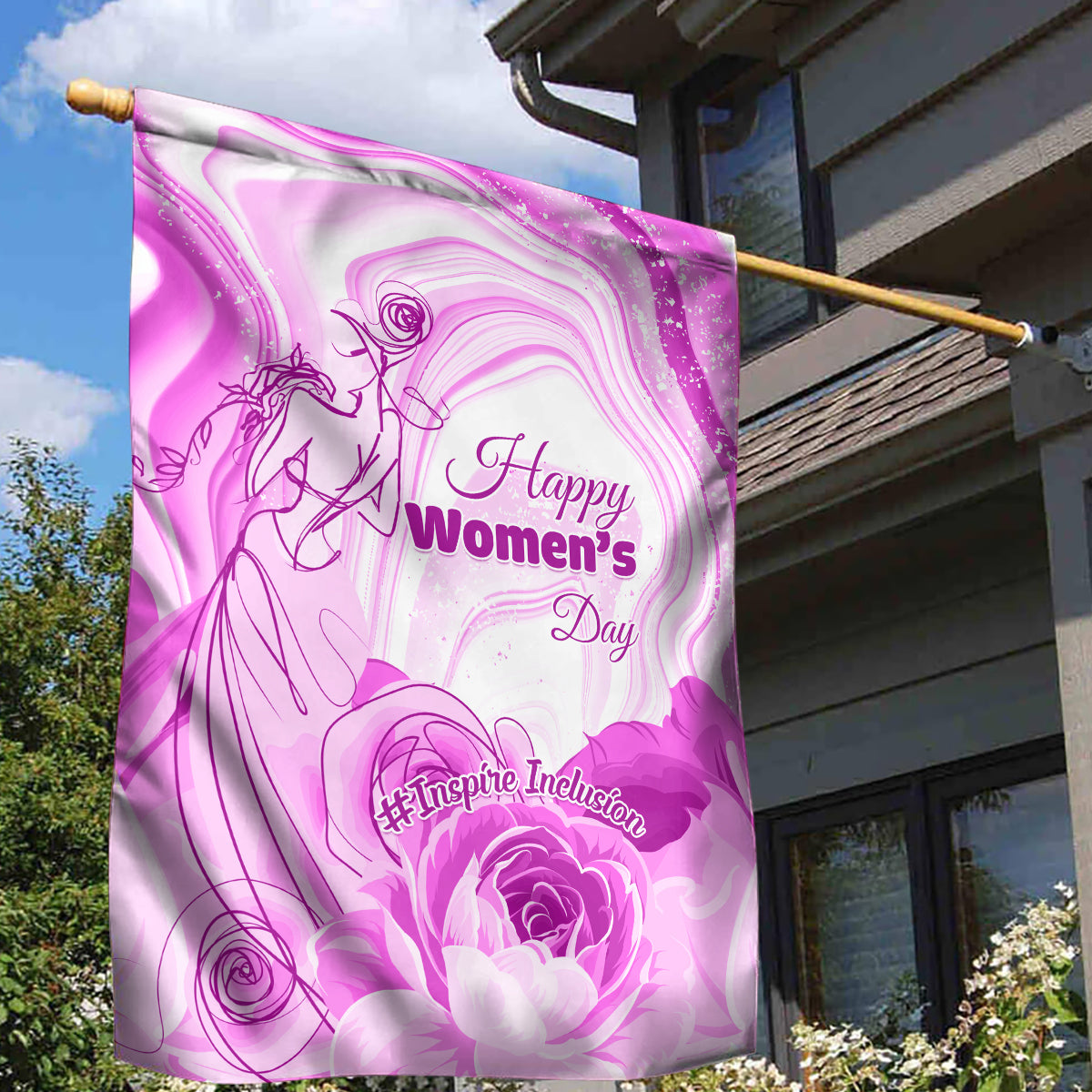 Happy International Women Day 2024 Garden Flag Inspire Inclusion - Wonder Print Shop