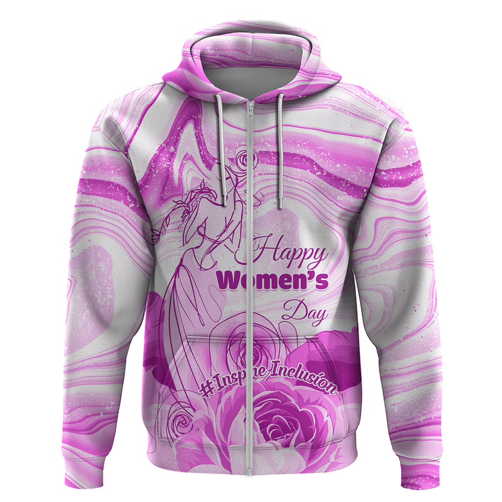 Happy International Women Day 2024 Hoodie Inspire Inclusion - Wonder Print Shop