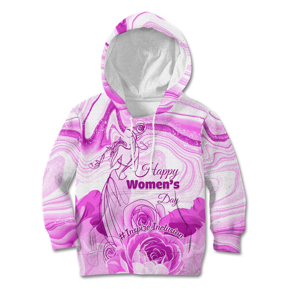 Happy International Women Day 2024 Kid Hoodie Inspire Inclusion - Wonder Print Shop