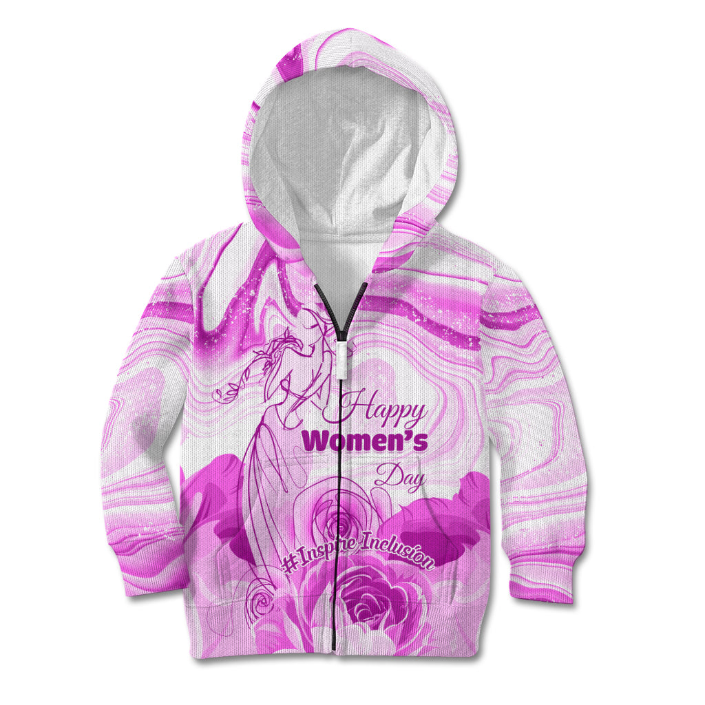 Happy International Women Day 2024 Kid Hoodie Inspire Inclusion - Wonder Print Shop
