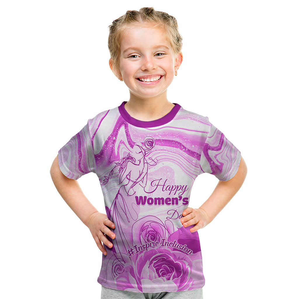 Happy International Women Day 2024 Kid T Shirt Inspire Inclusion - Wonder Print Shop