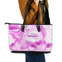 Happy International Women Day 2024 Leather Tote Bag Inspire Inclusion - Wonder Print Shop