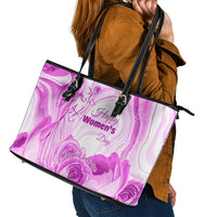 Happy International Women Day 2024 Leather Tote Bag Inspire Inclusion - Wonder Print Shop