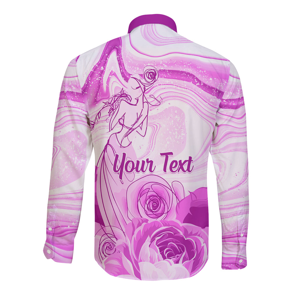Happy International Women Day 2024 Long Sleeve Button Shirt Inspire Inclusion - Wonder Print Shop