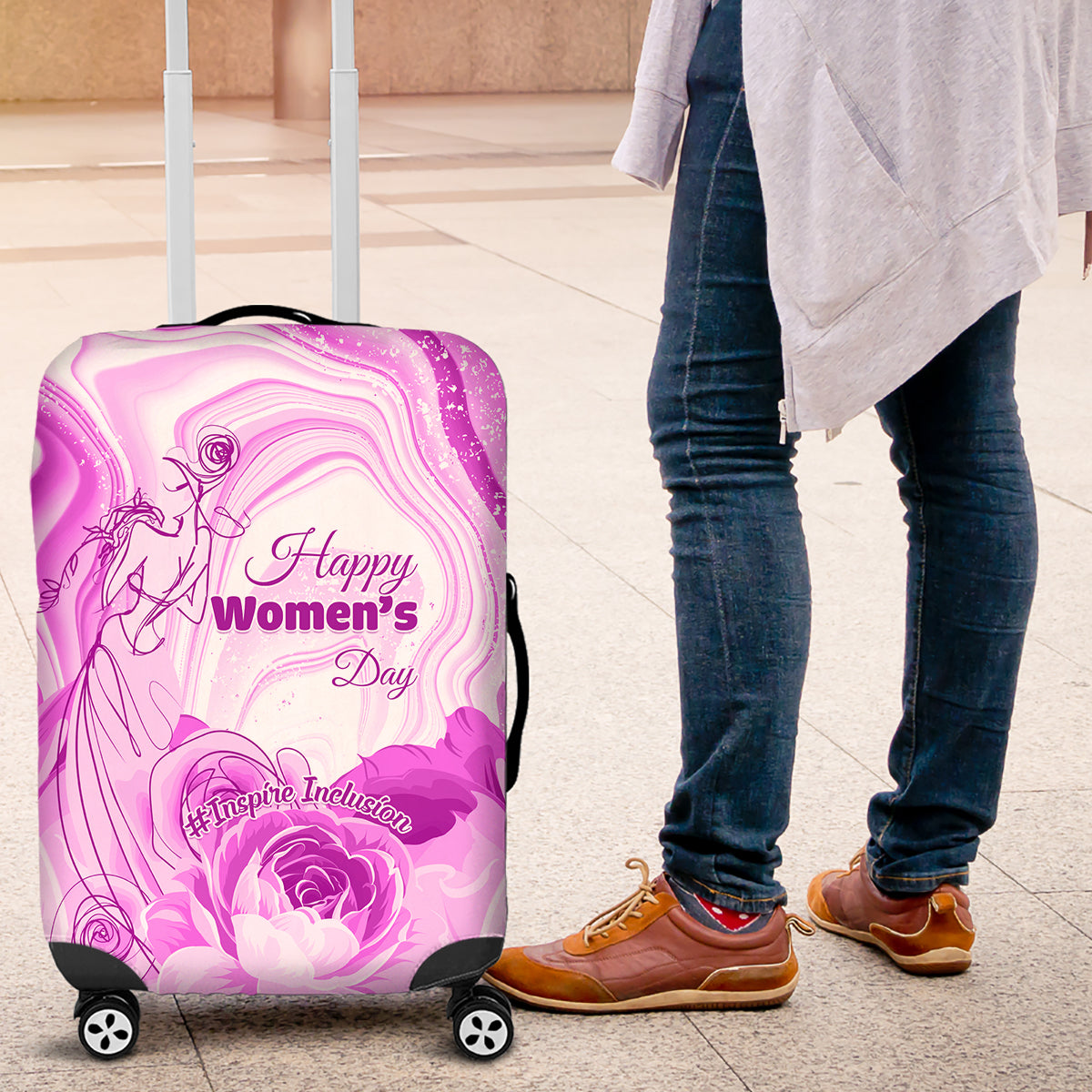 Happy International Women Day 2024 Luggage Cover Inspire Inclusion