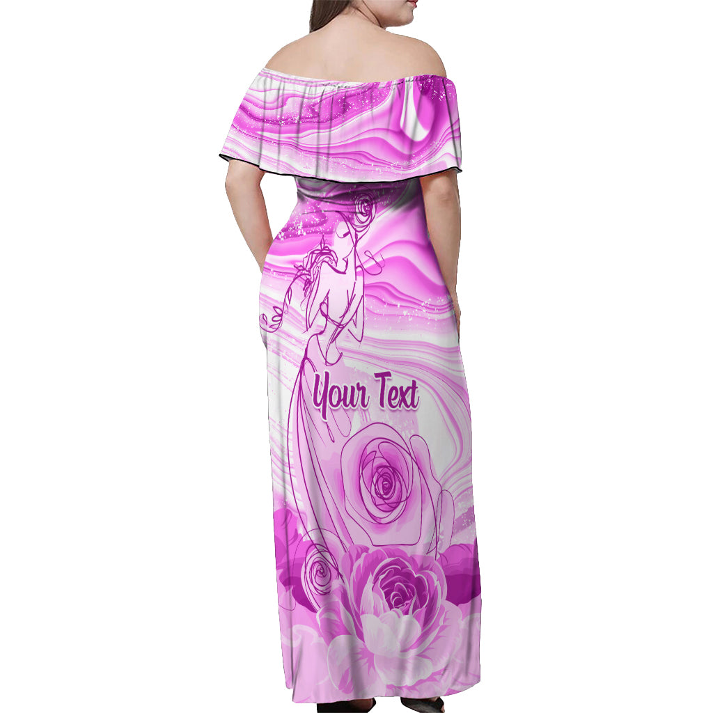 Happy International Women Day 2024 Off Shoulder Maxi Dress Inspire Inclusion - Wonder Print Shop