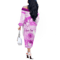 Happy International Women Day 2024 Off The Shoulder Long Sleeve Dress Inspire Inclusion - Wonder Print Shop