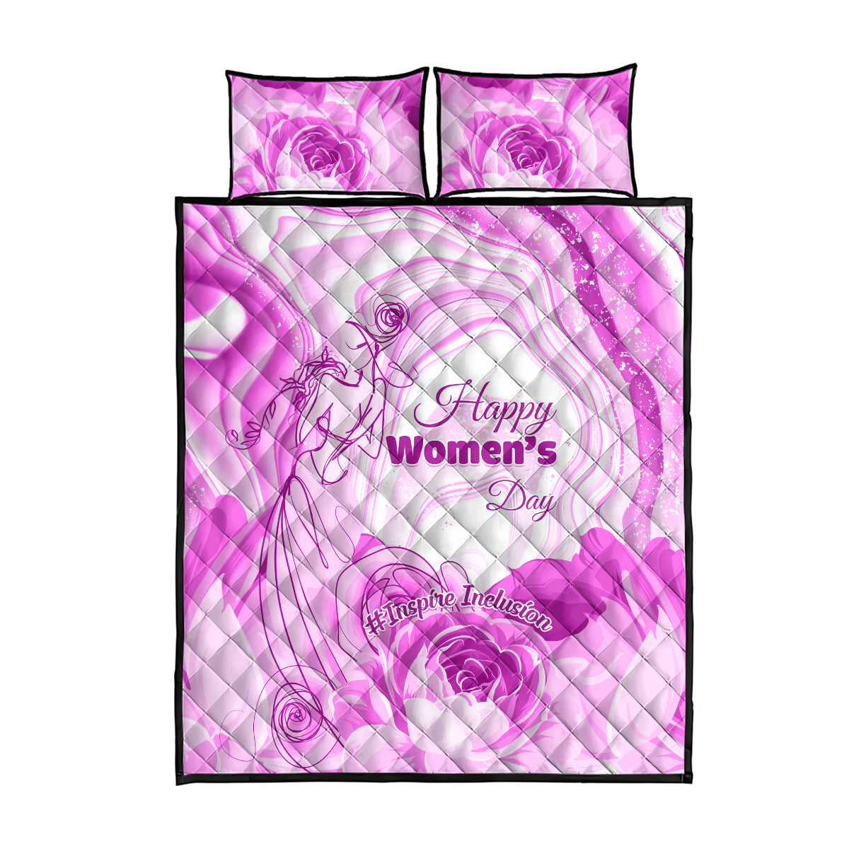 Happy International Women Day 2024 Quilt Bed Set Inspire Inclusion - Wonder Print Shop
