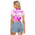 Happy International Women Day 2024 Raglan Cropped T Shirt Inspire Inclusion - Wonder Print Shop