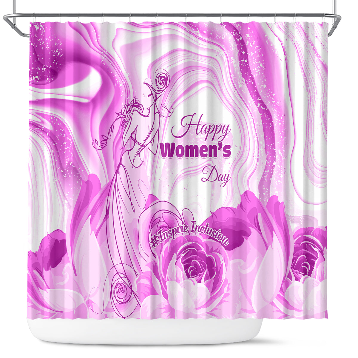 Happy International Women Day 2024 Shower Curtain Inspire Inclusion