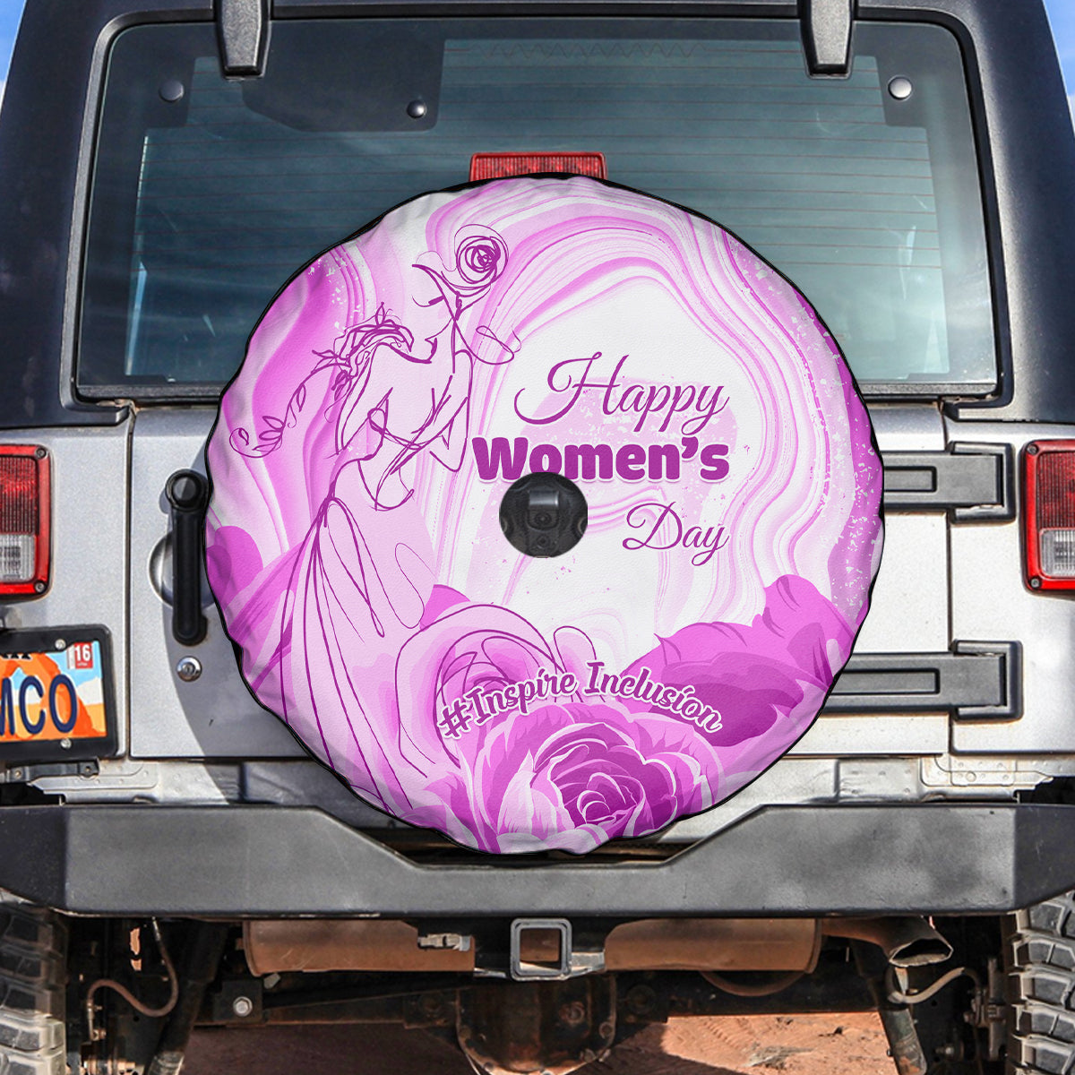 Happy International Women Day 2024 Spare Tire Cover Inspire Inclusion - Wonder Print Shop