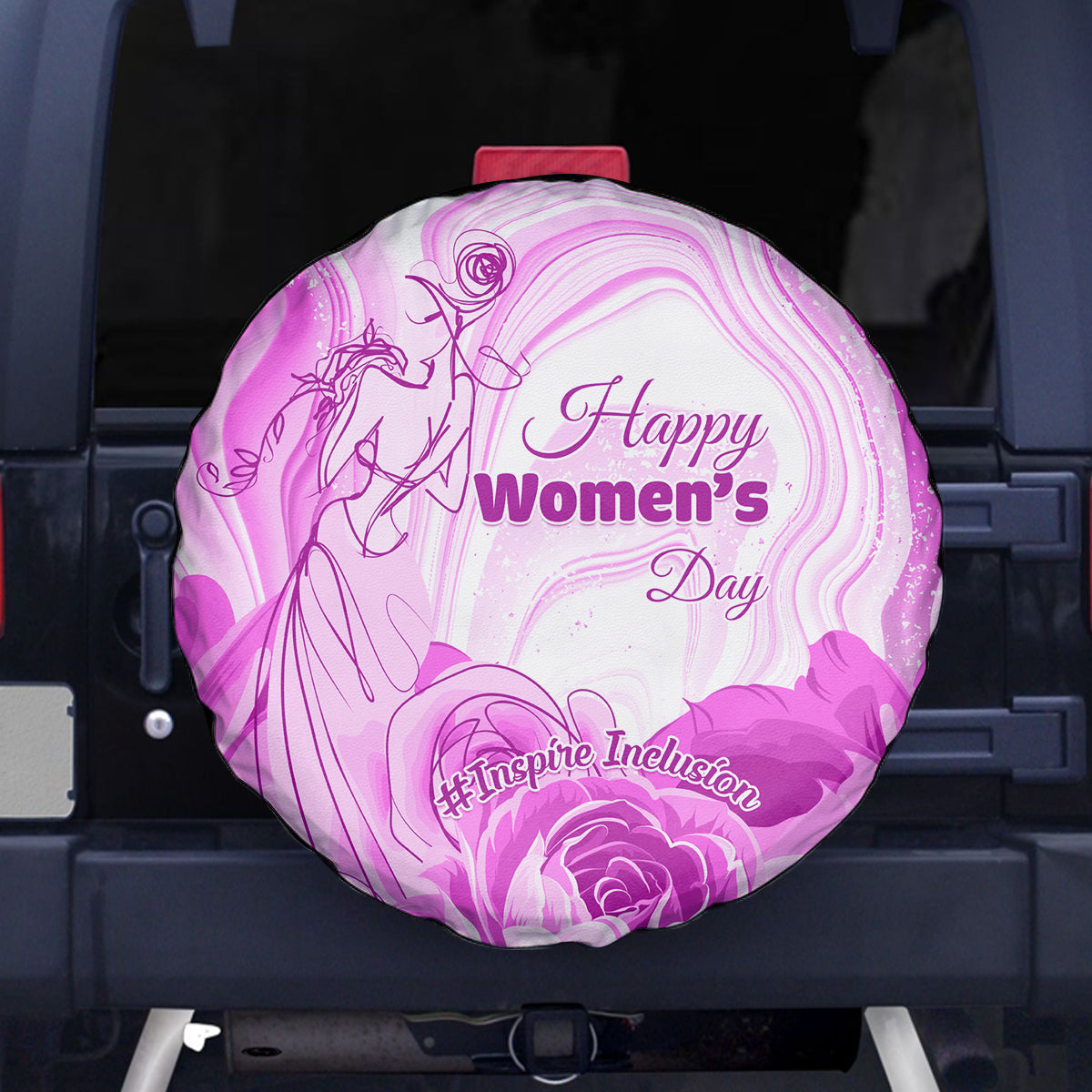 Happy International Women Day 2024 Spare Tire Cover Inspire Inclusion - Wonder Print Shop