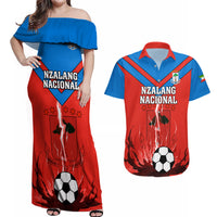 Equatorial Guinea Football Couples Matching Off Shoulder Maxi Dress and Hawaiian Shirt Come On Nzalang Nacional - Wonder Print Shop