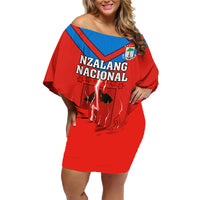 Equatorial Guinea Football Family Matching Off Shoulder Short Dress and Hawaiian Shirt Come On Nzalang Nacional - Wonder Print Shop