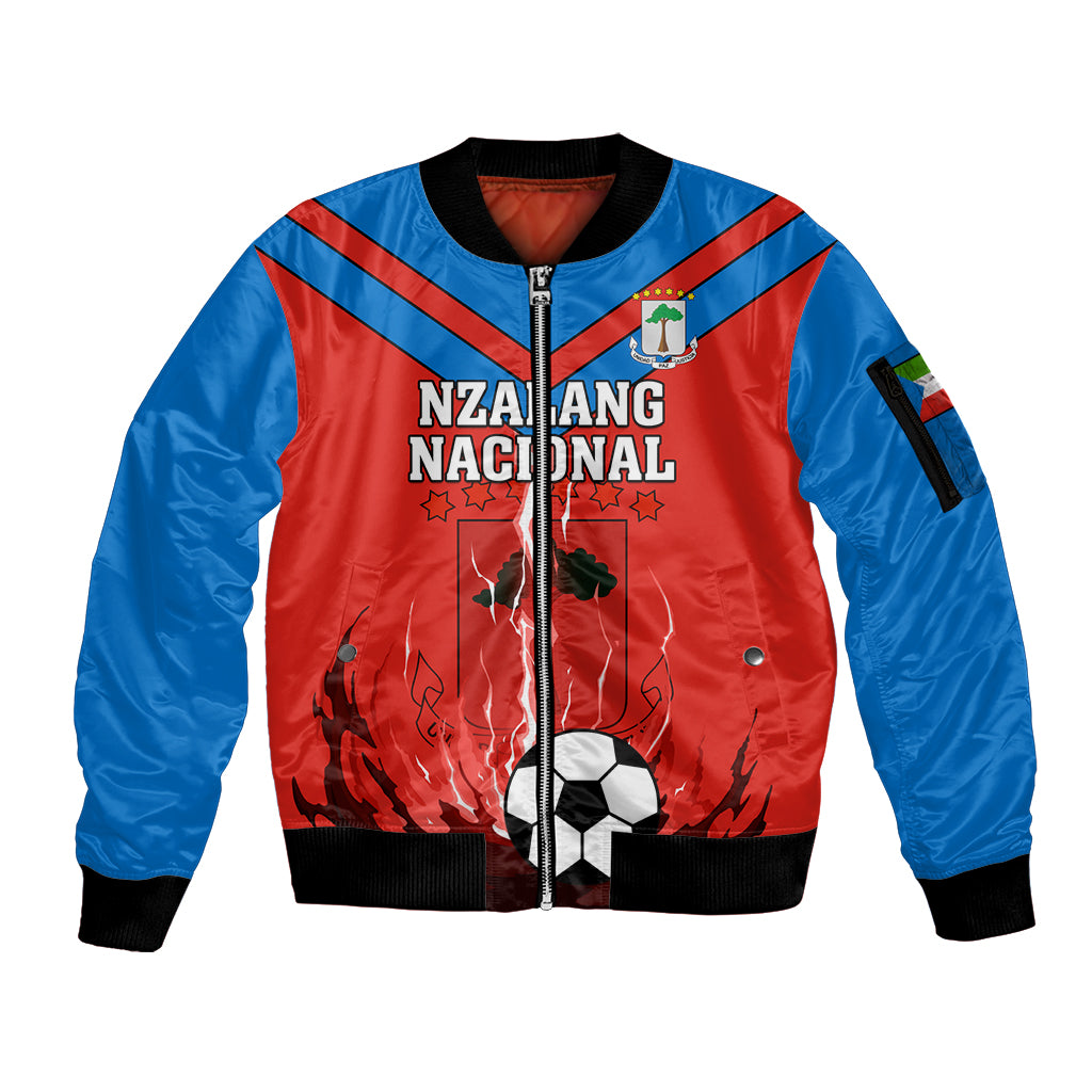 Equatorial Guinea Football Sleeve Zip Bomber Jacket Come On Nzalang Nacional - Wonder Print Shop