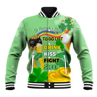 Saint Patrick Day Baseball Jacket Shamrock To Do List - Wonder Print Shop