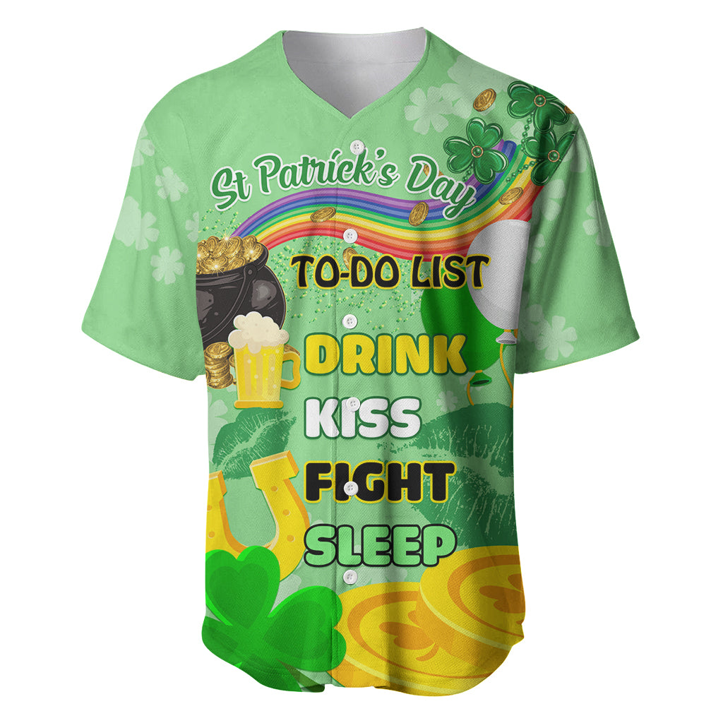 Saint Patrick Day Baseball Jersey Shamrock To Do List - Wonder Print Shop
