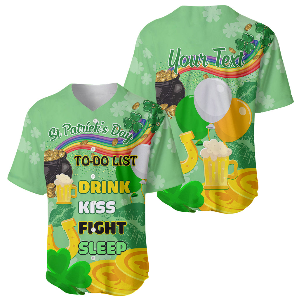 Saint Patrick Day Baseball Jersey Shamrock To Do List - Wonder Print Shop