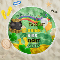 Saint Patrick Day Beach Blanket Shamrock To Do List - Wonder Print Shop